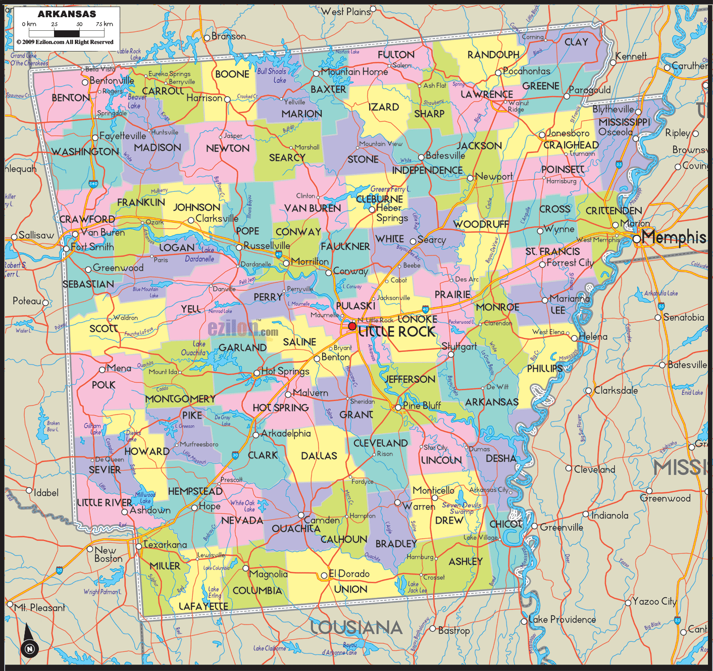 arkansas-county-map