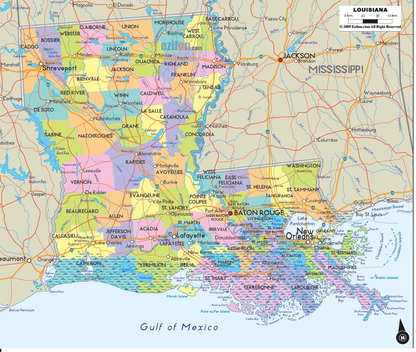 louisiana-county-map